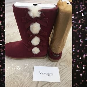🆕 Koolaburra By UGG Zinfandel Victoria Tall Boots Zinfandel UGG Bow Leather ⭐️